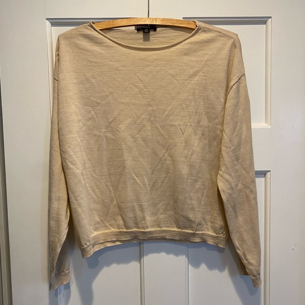 J Crew Lightweight Merino Wool Sweater XS Camel